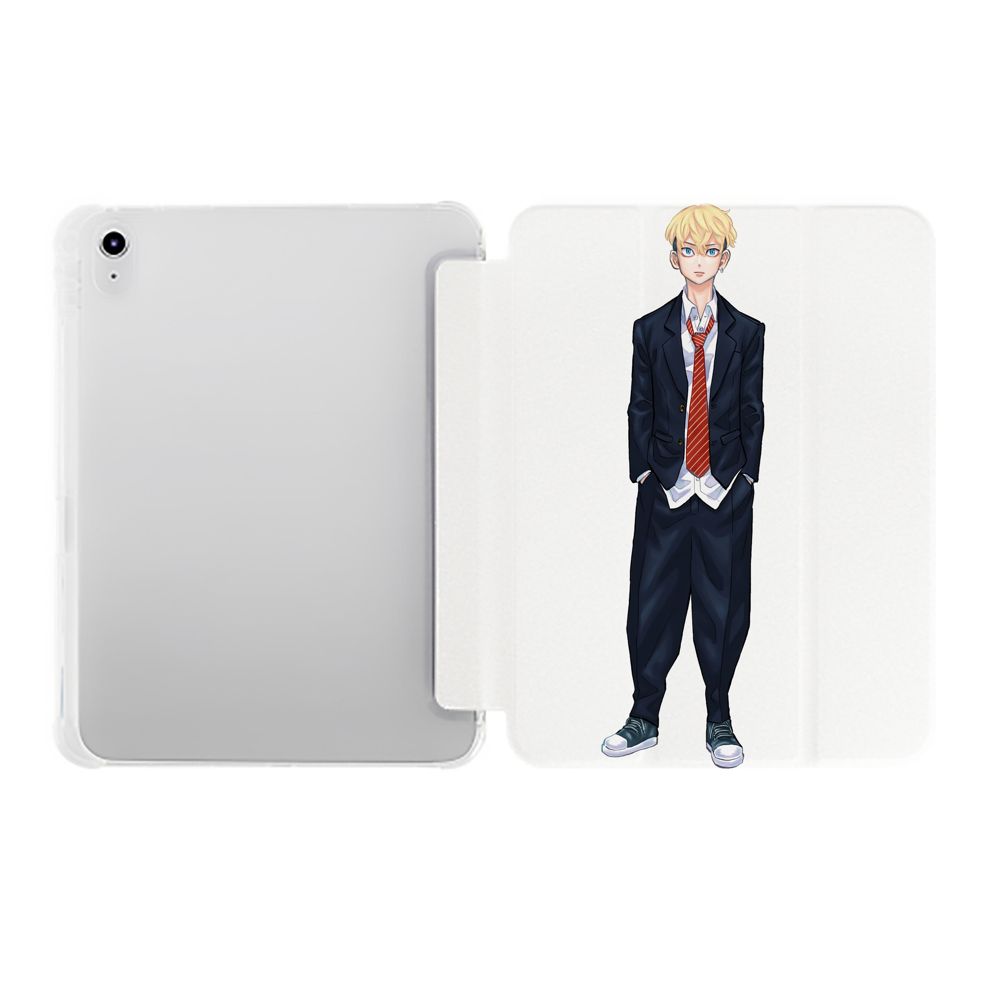 （画像用） 東京リベンジャーズ Tokyo Revengers IPad ケース ペン収納付き 三つ折りスタンド PUレザー×シリコン 対応機種9.5/10.5/10.9インチ